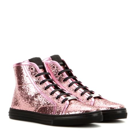 gucci pink plastic shoes|pink gucci shoes high top.